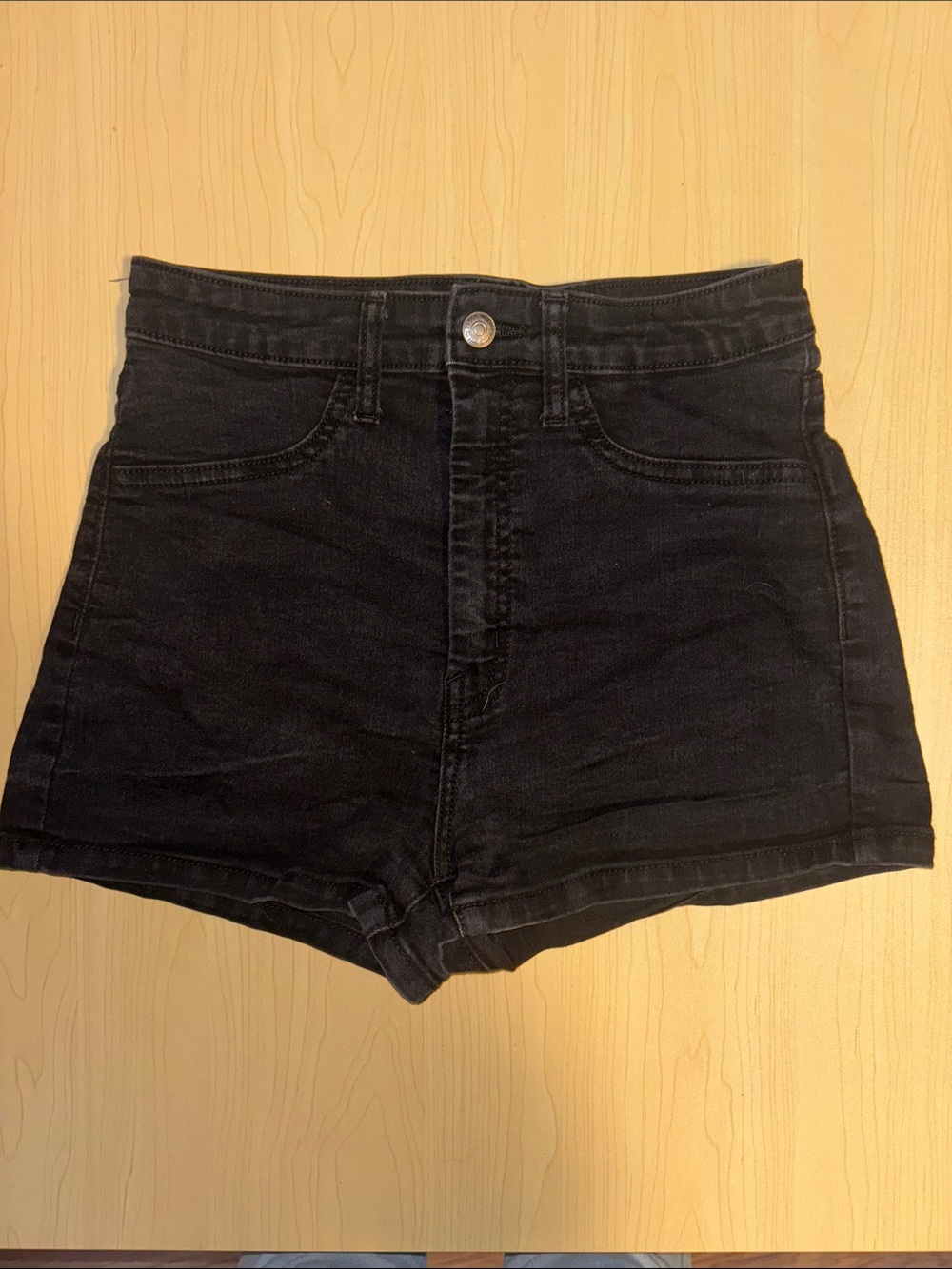 wild fable High-Waist Black Denim Shorts